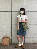 Washed Vintage Blue Denim Skirts Spring New High Waist Skirt for Women Y2k E-Girl Mid-length A-line Faldas Mujer-Outfit