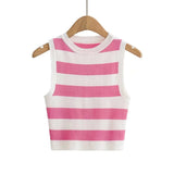 Fongt Summer New Top Sleeveless Short Knitted Vest Female C83614