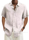 Fongt Explosion Summer V-Neck Button Cotton Cotton Pure Cotton Shirt Shirt Man Shirt