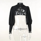 Fongt Summer New Women's Casual Pants Dark Sexy Body-In-Print Lace High-Waisted Flared