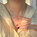 Square Shell Necklace-Outfit