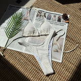 2024 New Sweet Sexy Drawstring Strap Split Swimsuit Bikini