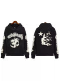 High Street Ins Minority Retro Print Letters Loose Hooded Sweaters For Men And Women In Autumn And Winter-Outfit