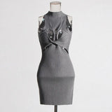 Sexy Hollow Kinesi Dress 2025 New Sleeveless Temperament Design Slimming