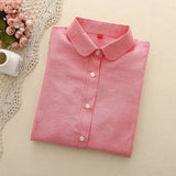 Blouses Long Sleeve Cotton Oxford Ladies Tops Office Long Sleeve Shirts Women Blusas Camisas Mujer Spring