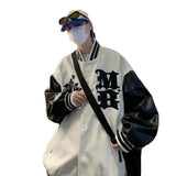 and Autumn American High Street Retro Embroidery Craft Baseball Uniform Men Tide Brand Pu Leather Stitching Jacket-Outfit