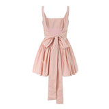 New Irregular Bow Tie Waist Dress In Autumn-Outfit