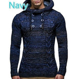 Fongt And Winter New Hot Style Man Slim High Collar Hooded Head Large Size Knit Sweater