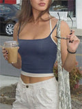 Blue Contrast Color Mock Two Piece