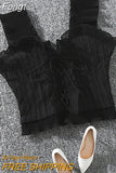 2023 New Summer Autumn Bustier White Black Tank Top Female Sexy Bandage Sleeveless Crop Top Zipper Woman