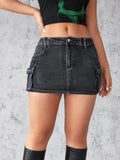 Fongt Summer New Cowboy Short Skirt Women Retro Elastic Tight Body Bag Hip Skirt