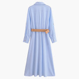 Summer Belt-Lined Commuter Style Dress 8372088-Outfit