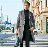 Fongt Men's English Men's Long Coat Long Sleeves And Coat Autumn And Winter Coat