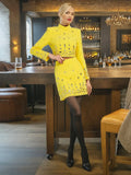 Fashion Suit Women 2025 Spring New Short Skirt Set Nail Drill High-End Long-Sleeved Two-Sleeve Two-Set