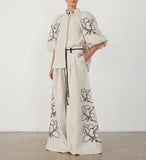 Fashion Cotton-Print Broad Leg Trousers Set 2025 Spring And Summer New