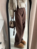 Fongt Jeans Women Plus Velvet Thick 2025 Autumn And Winter High-Waisted Narrow Version Of Straight Trousers Small Drag Broad Leg Pants