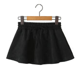 Elastic High Waist Suede Mini Skirt-Outfit