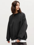 Solid Color Pullovers Women Autumn Winter Y2k Long Sleeve Loose Sweatershirts Harajuku Retro O-Neck Fleece Hoodies