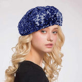 Women Fashion Sparkling Sequins Beret Colorful Cap Nightclub Dress Hat Gold Silver Hot Pink Vocal Concert Tour Berets 2023-Outfit