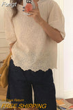 Chic Embroidered Flowers Blouses Women Summer Puff Short Sleeve Loose Simple Shirts Tops New Female Casual Clothes