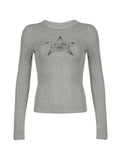 Adorable Star Print Slim Long Sleeve Knit-Outfit