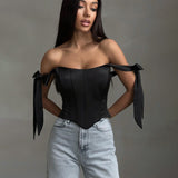 Fongt Slimming Small Blouse Female Feeling Dew Back Strap Collarbone Irregular Fish Bone Boobs