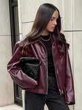 Fongt Wind Leather Jacket 2025 Autumn And Winter New Loose Coat Fashion Leather Leather New Women's Coat