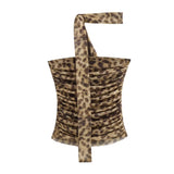 Fongt Summer New Women's Animal Patterned Mesh Tsets + Half-Dress Two Sets