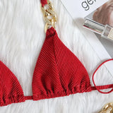 Fongt New Bikini, Gold Diamond Chain Split Swimsuit, Sexy Special Fabric Women's
