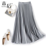 Fongt Organ Folding Long High-Waisted 100-Fold Skirt Over The Knee-Length Women's 2025 Thin Commuting