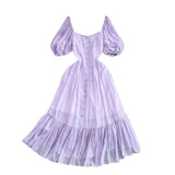 French Tea Bubble Sleeves Show Thin, Advanced Temperament Dress, Palace Style Design, A-Shaped Skirt, Children.-Outfit