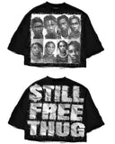 Fongt Cool Boy New English Before And After Printing 毛棉 Five-Sleeved T-Shirt Round Collar Top