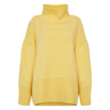 Women's Turtleneck Sweater Oversize Solid Long Batwing Sleeve Female Pullover Jumper 2021 Autumn Winer Ladies