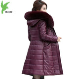 7XL 8XL Winter Parkas Women 2020 Genuine Leather Coat Down Cotton Jacket Female Thicken Warm Tops Hooded