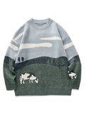 Farm Land Jacquard Knit Sweater-Outfit