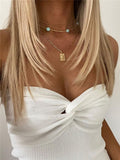 Knit Twisted Tube Top-Outfit