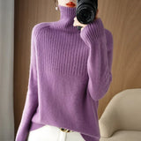 Fongt Sweater Bottom Shirt Women With Qiu Dong New Head Loose Half Draw A Rotator Sleeve Sweater Women's Jacket-Outfit