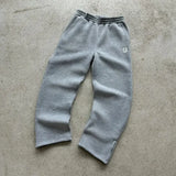 Fongt New Popular S Embroidery Printing Series For Young Couples Casual Broad-Legged Trousers