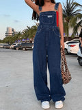 Vintage Washed Boyfriend Denim Overall-Outfit