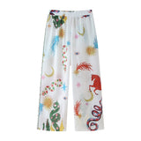 Summer Printed Positioning Shirt Printed Loose Casual Trousers Set-Outfit