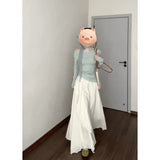 Fongt And Gentle Wind And Apricot Lace Half-Dress Woman 2025 Spring Irregular Temperament Big Skirt A Word Long Skirt
