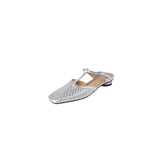 Spring 2024 T-Strap Leather Woven French Wrap Sandals Flat Night Wind With Skirt Half Drag-Outfit