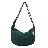 Solid Color Corduroy Shoulder Bag-Outfit