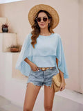 Fongt Shein Women's Shawl Round Collar Loose Personality Chiffon Shirt
