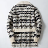 Fongt Men's Autumn And Winter Thickened Plus-Flower Sweater Mid-Long T-Shirt Belt Knitted Jacket