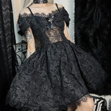 Autumn And Winter Women's Temperament Lace Splicing Sling Net Sexy Fashion Dress-Outfit