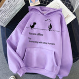 Fongt And Winter New Harajuku Sweatshirt Couple Shirt Personality Retro Dinosaur Hoodie