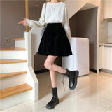 Black Velvet Mini Skirt-Outfit