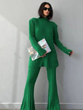 Fongt Pit Knitted Set Women's Autumn And Winter New Knitted Trousers Trousers Weaving Two