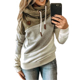 Splicing Stitching Hooded Fleece Loose